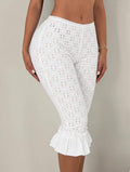 Ruffle Hem Capri Pant
