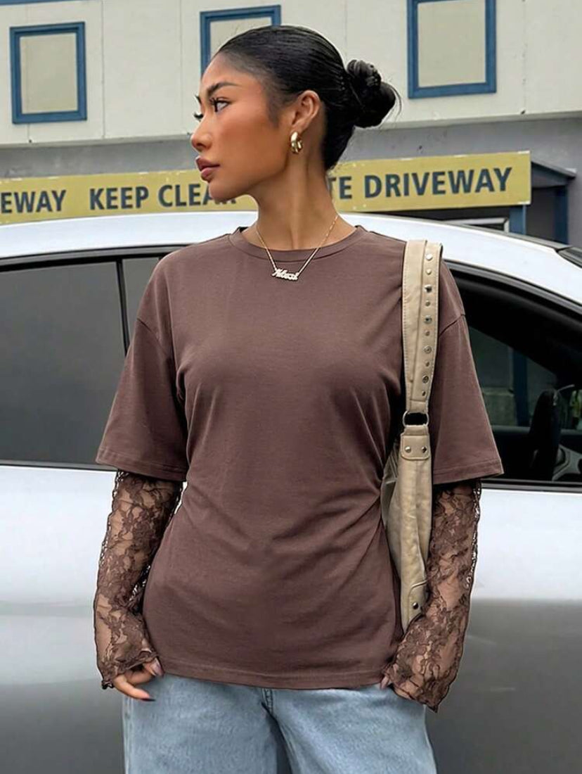 Lace Sleeve T-Shirts