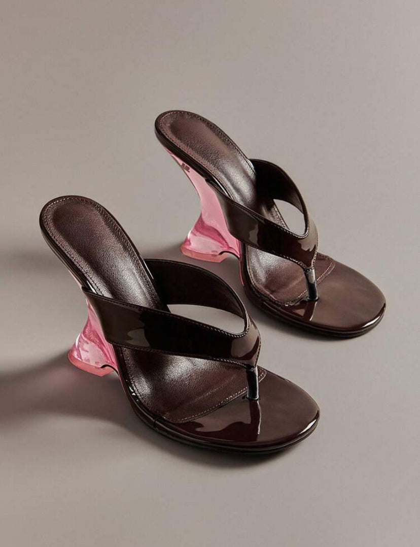 Thong Strap Wedge Heels