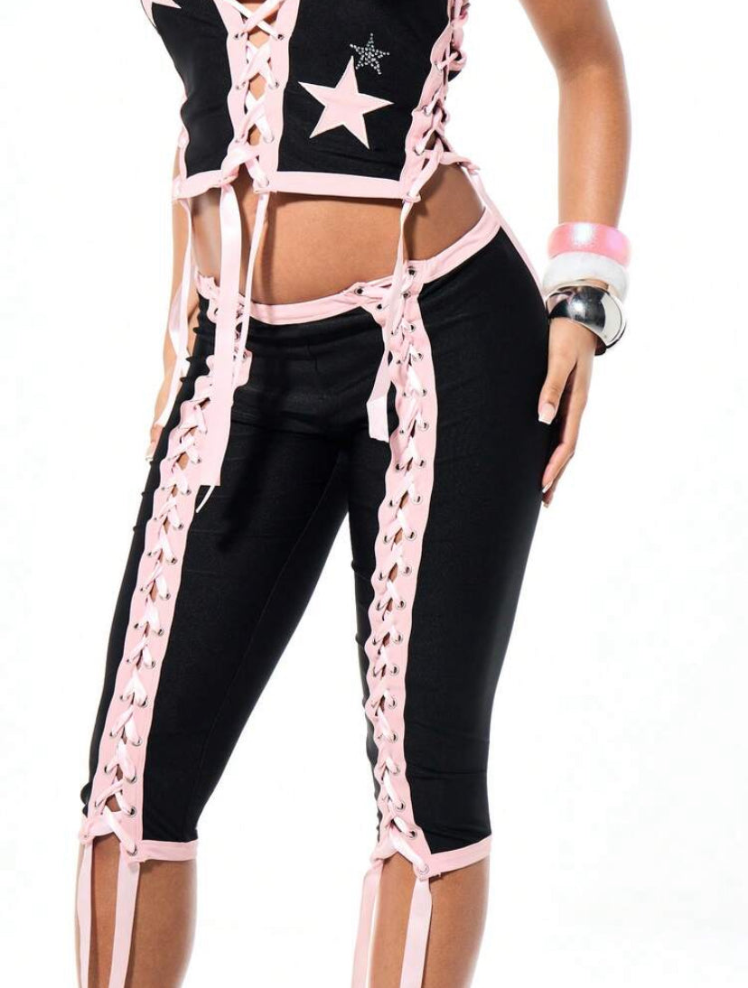 Lace Up Capri Pant