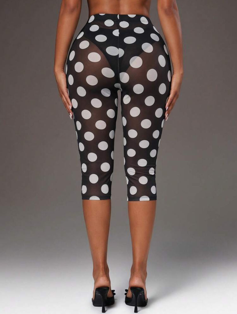Sheer Mesh Capri Pant