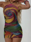 Rainbow Print Dress