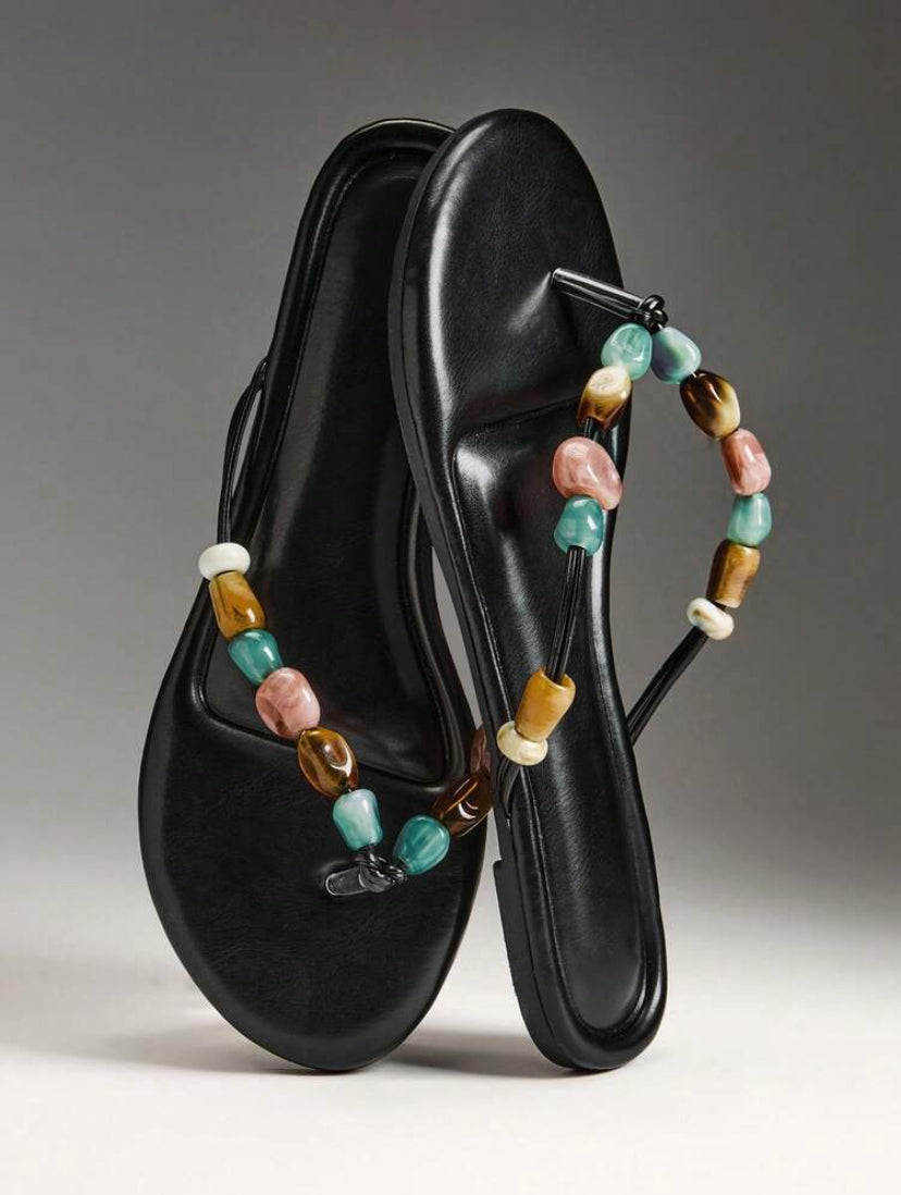 Beaded Thong Slide