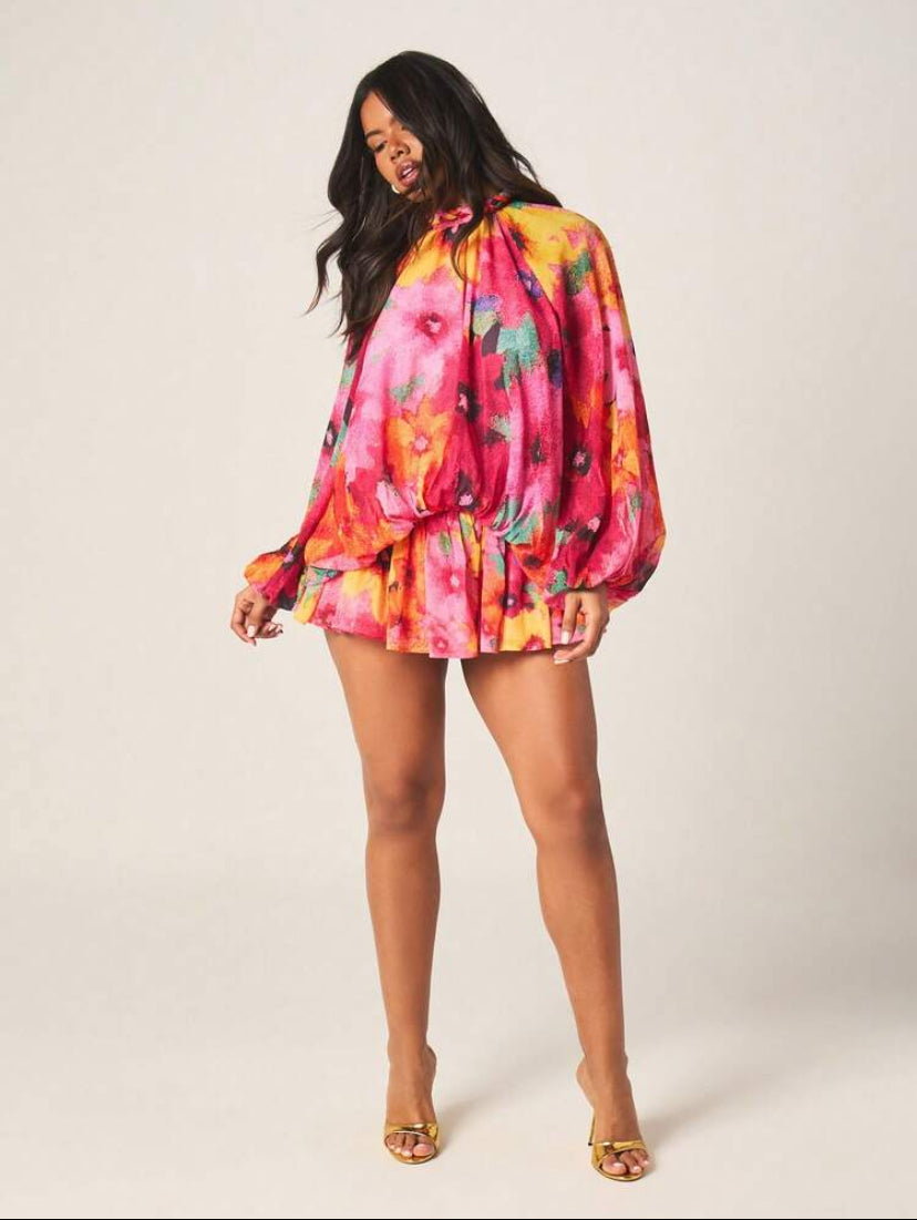 High Neck Mini Dress