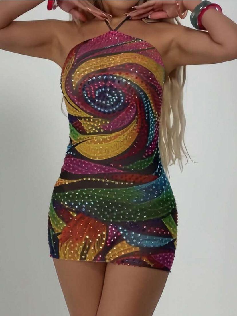 Rainbow Print Dress