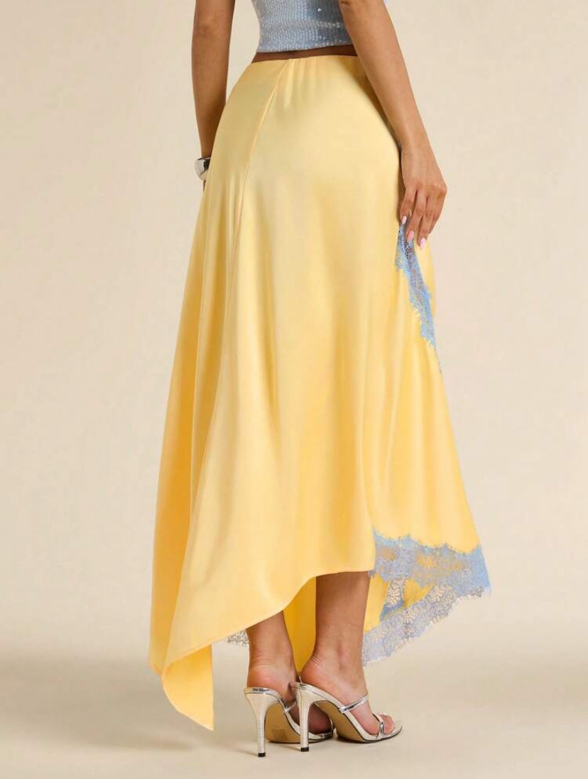 Yellow Satin Skirt