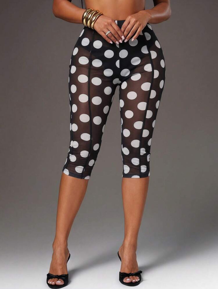 Sheer Mesh Capri Pant